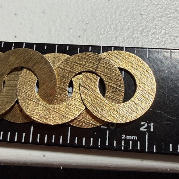 Vntg PR Ex Italy Vermeil Sterling Silver Textured Link Bracelet 8" 27.5g (2) - Picture 8 of 8